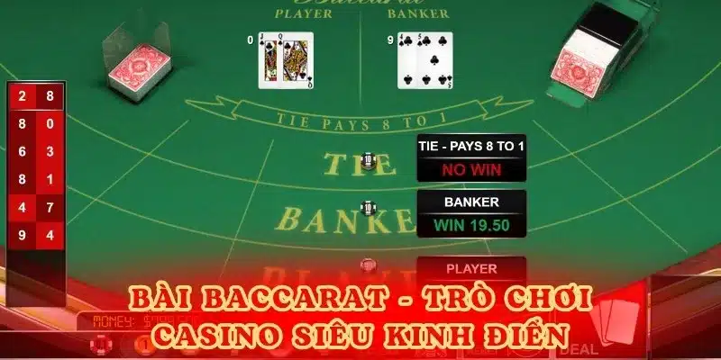 Bài Baccarat - Trò chơi casino siêu kinh điển. 